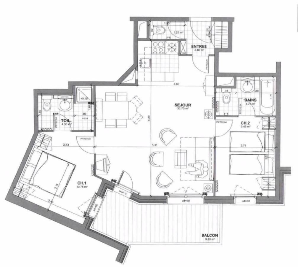 Spacious Ski-In Ski-Out Apartment 4-6 Pax, 161 Sources De Marie Arc 1950 Les Arcs  外观 照片